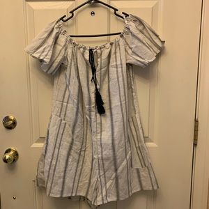 BCBGeneration linen off the shoulder romper